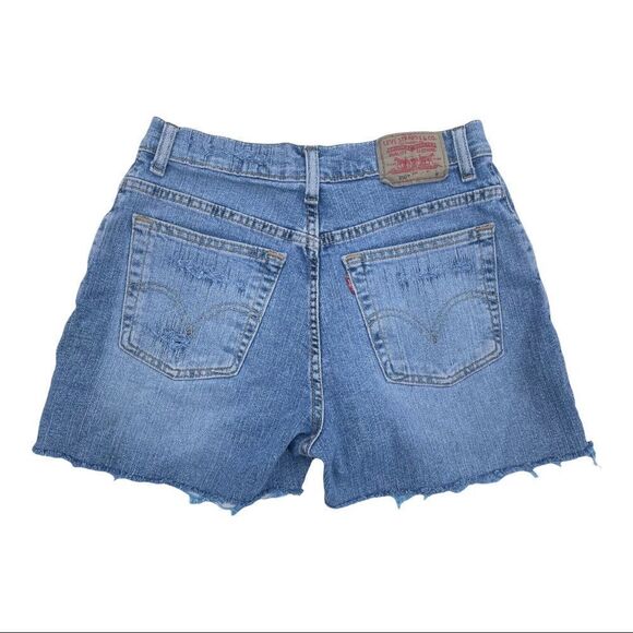 Levi’s Jean Shorts Cut OffsRed White Blue American Flag Button Fly Relaxed 8 - Picture 2 of 8